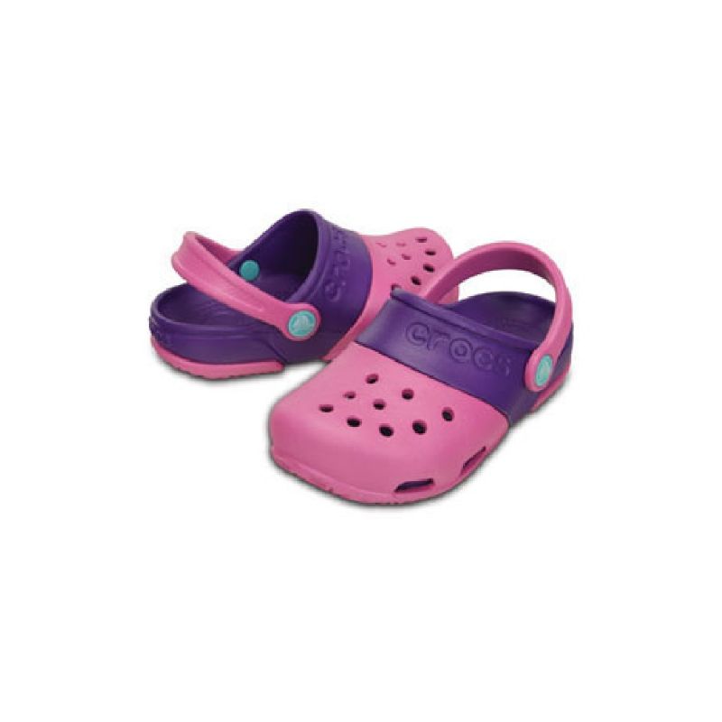 Crocs Kids Electro II Clog Party Pink/Neon Purple UK 2 EUR 33-34 US J2 (15608-6CP)